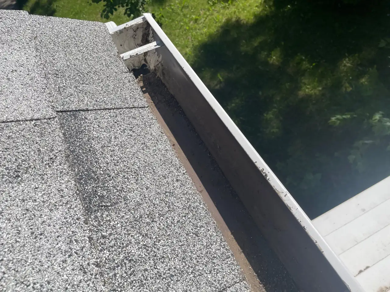 Finished, clear gutters along the roofline