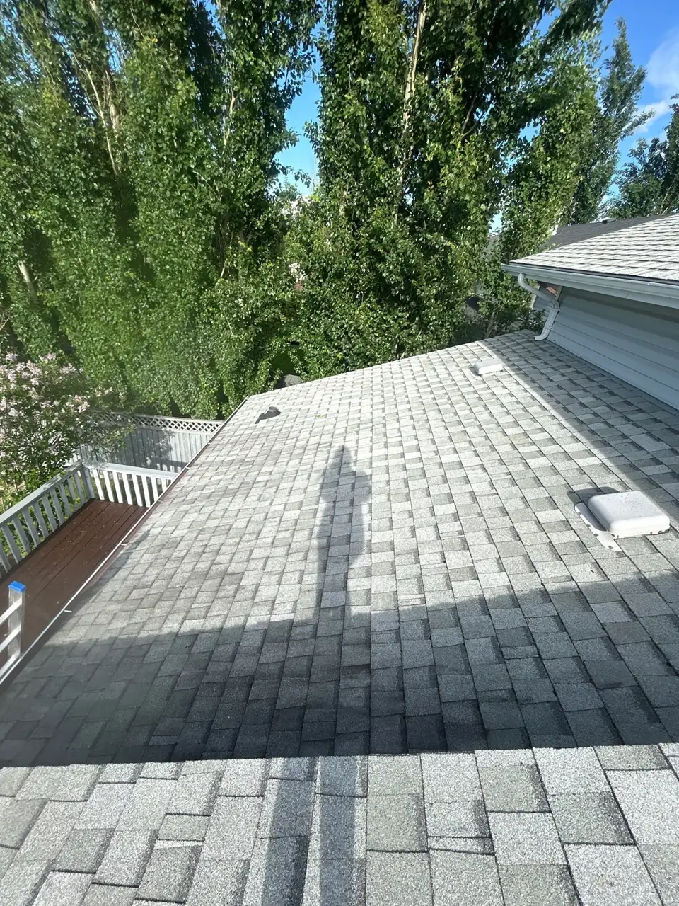 Roof vent and flashing checked during the inspection