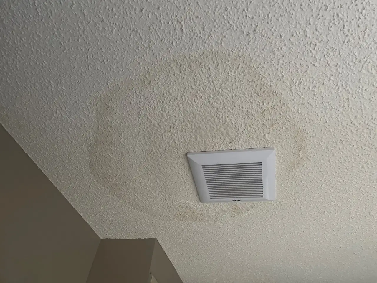 Water staining on the ceiling inside the home