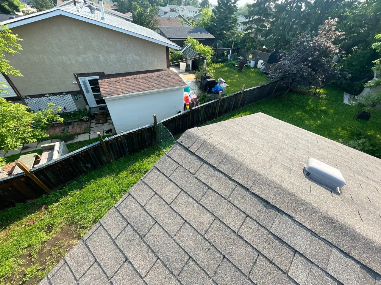 New shingles installed to match the existing roof