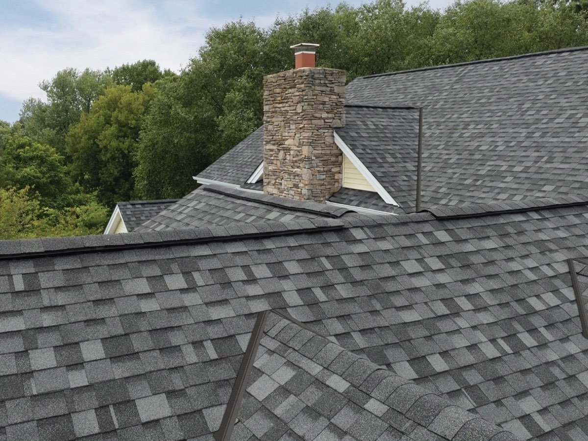 Residential roof on a Devon, Alberta home after a roof replacement